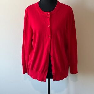 J. Crew The Clare Cardigan in red size XL